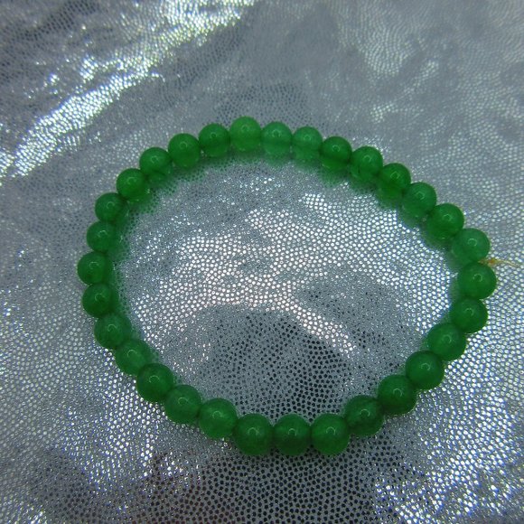 Green Aventurine 6mm Round 7" Stretchy Gemstone Bracelet - Picture 2 of 3